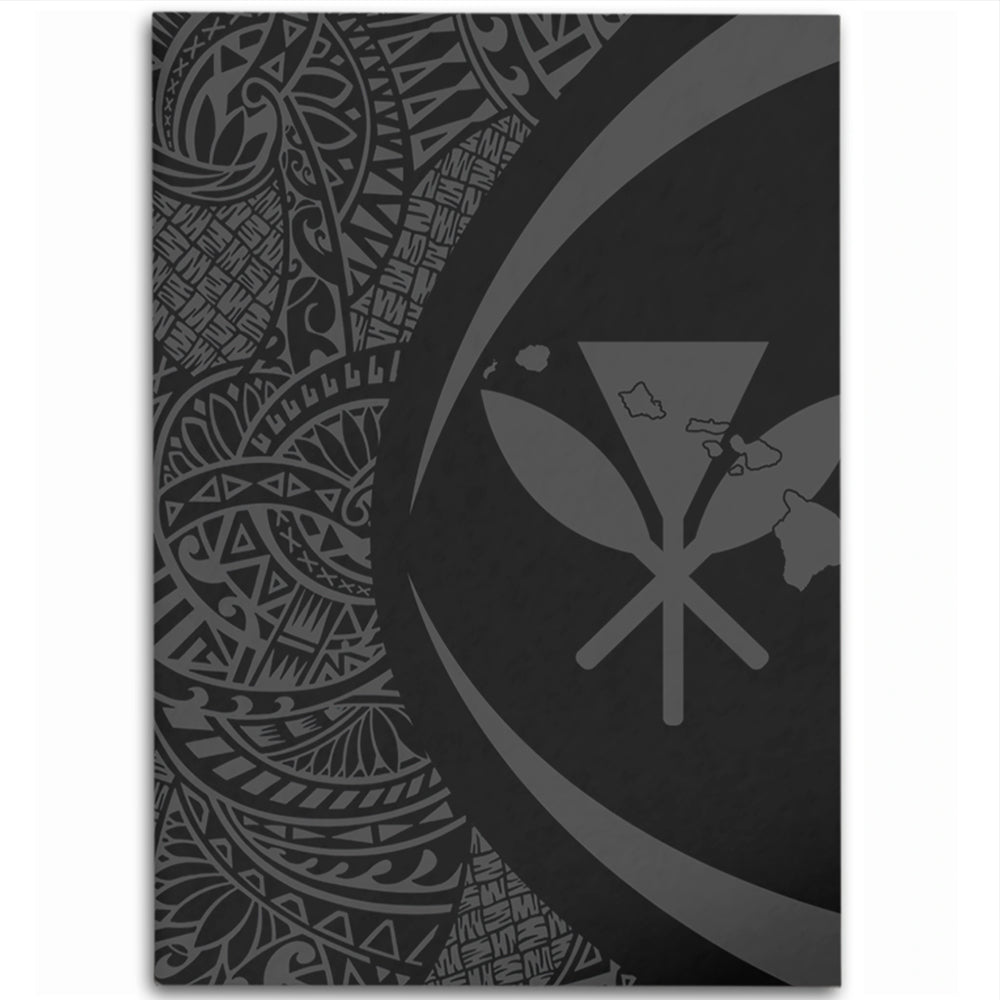 Hawaii Area Rug Kanaka Maoli Hawaiian Map Lauhala Gray Circle-Myprintsy