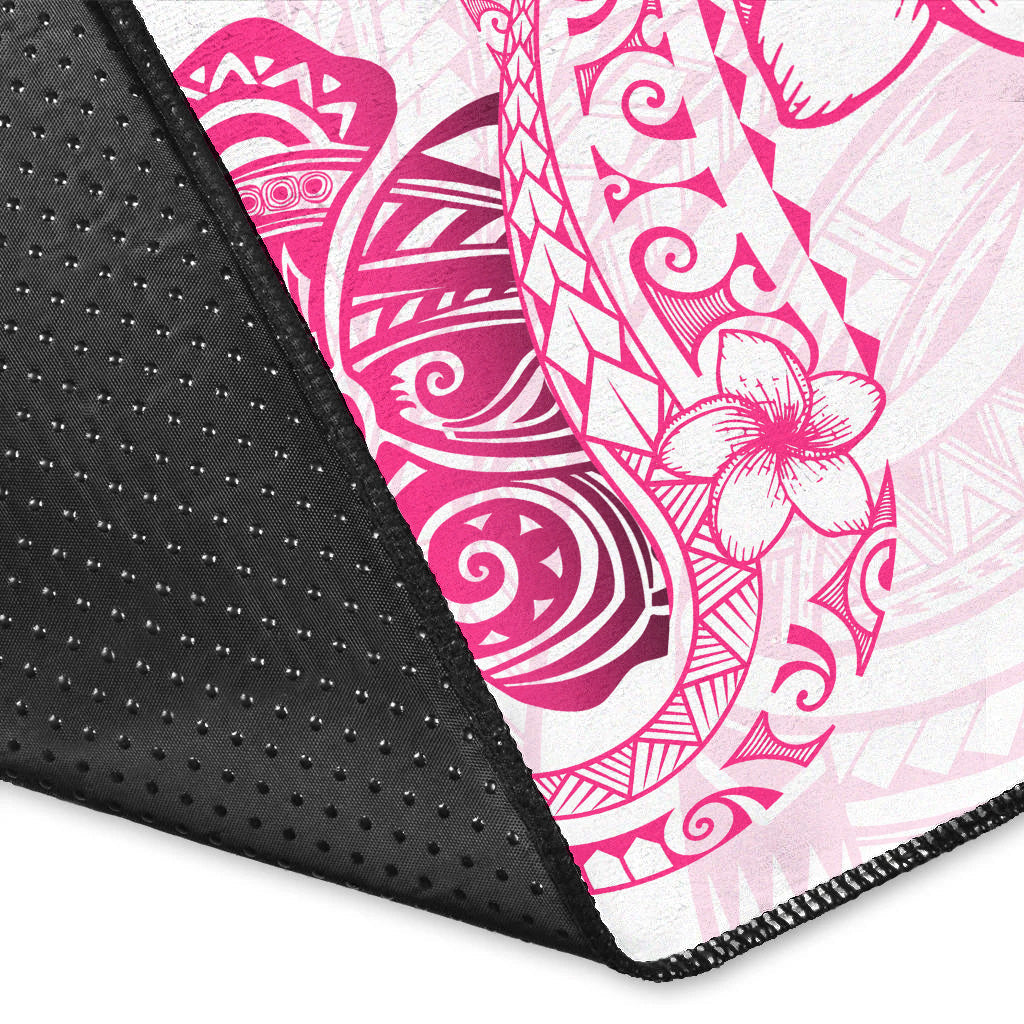 Hawaii Area Rug Pink Hibiscus And Plumeria Flowers Polynesian Decor-Myprintsy