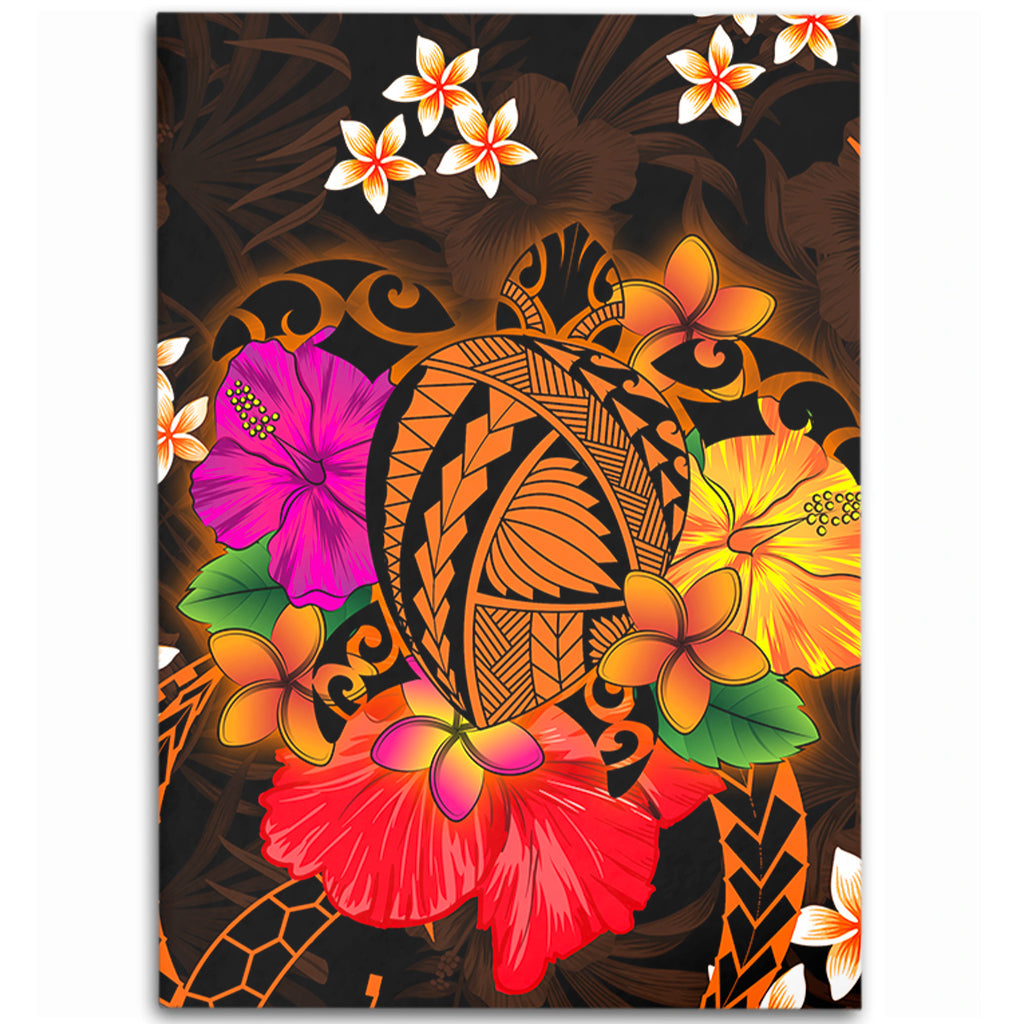 Hawaii Area Rug Polynesia Tribal Turtle Tropical Flower-Myprintsy