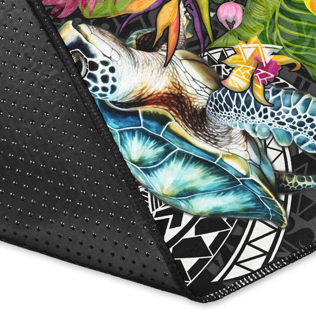 Hawaii Area Rug Turtle Ocean Spiral Polynesian Patterns-Myprintsy