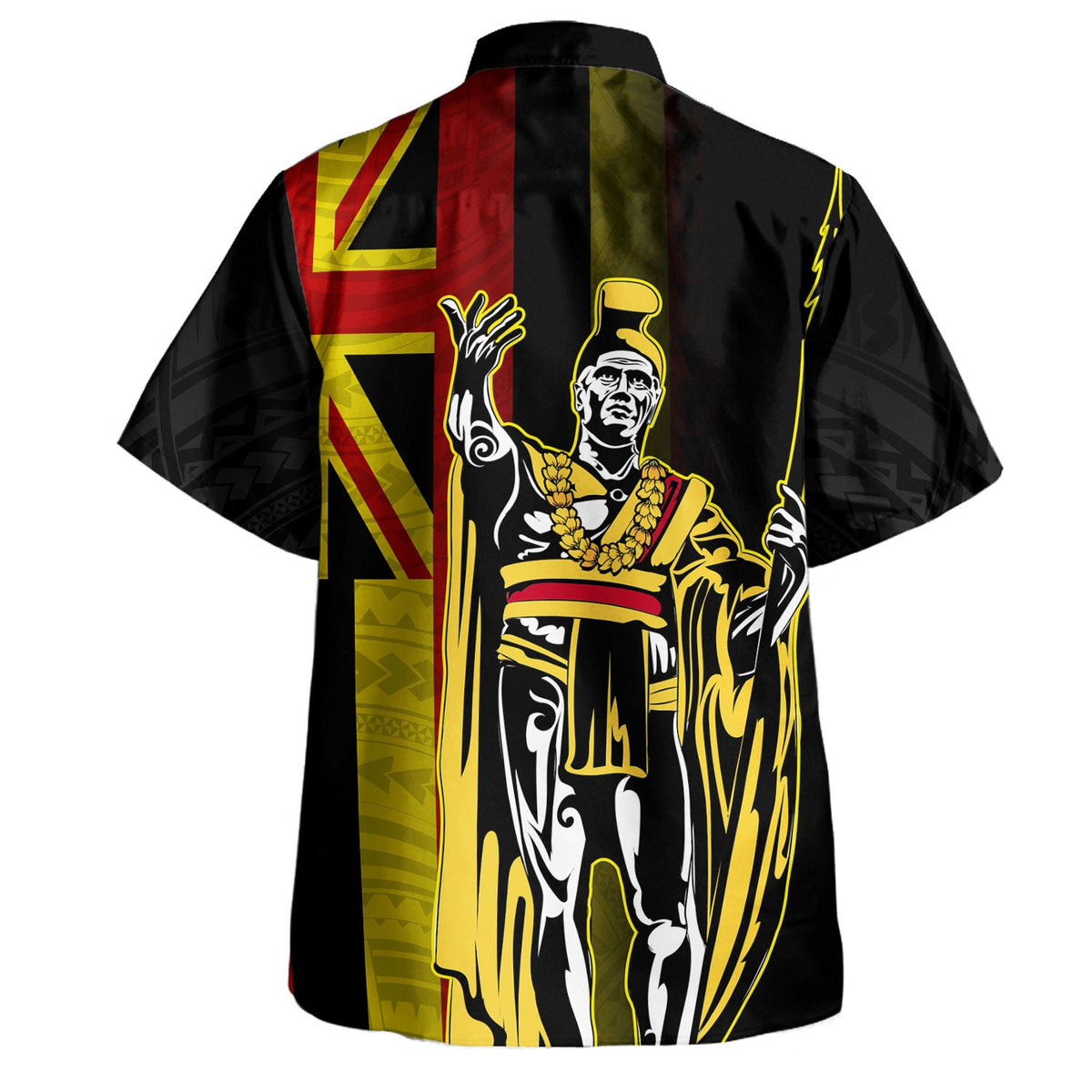Hawaii Hawaiian Shirt King Kamehameha Gold Flag Island Royalty Style-Myprintsy