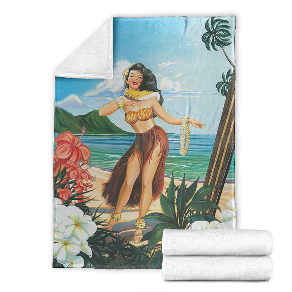 Hawaii Premium Blanket Aloha Hula Dance-Myprintsy
