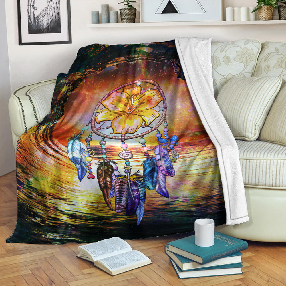 Hawaii Premium Blanket Hibiscus Dreamcatcher Wales Night-Myprintsy