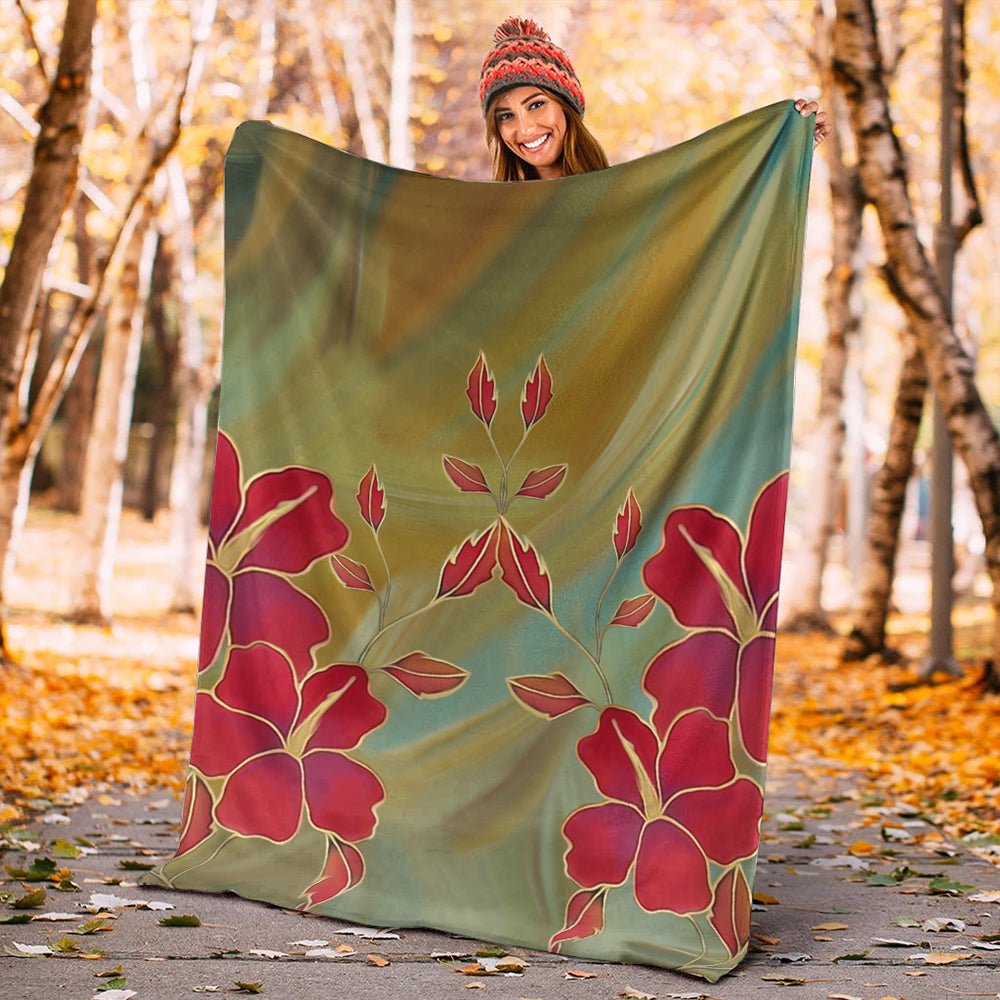 Hawaii Premium Blanket Hibiscus Water Color-Myprintsy
