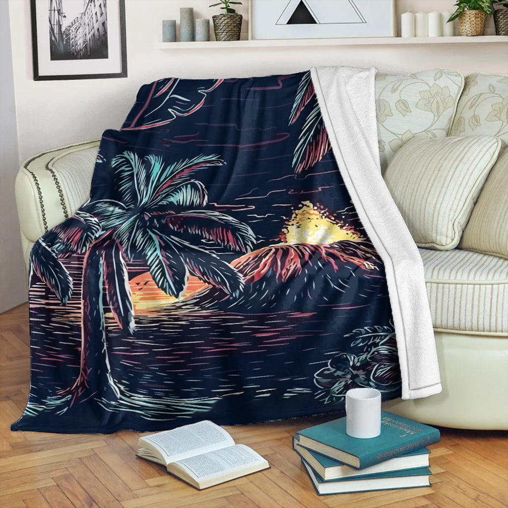 Hawaii Premium Blanket Night On The Land-Myprintsy