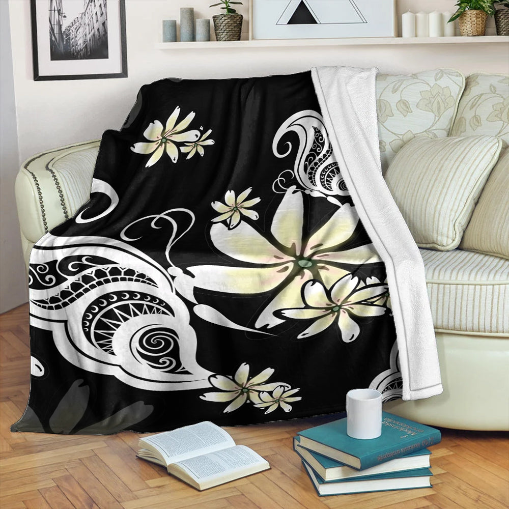 Hawaii Premium Blanket Plumeria Butterfly-Myprintsy