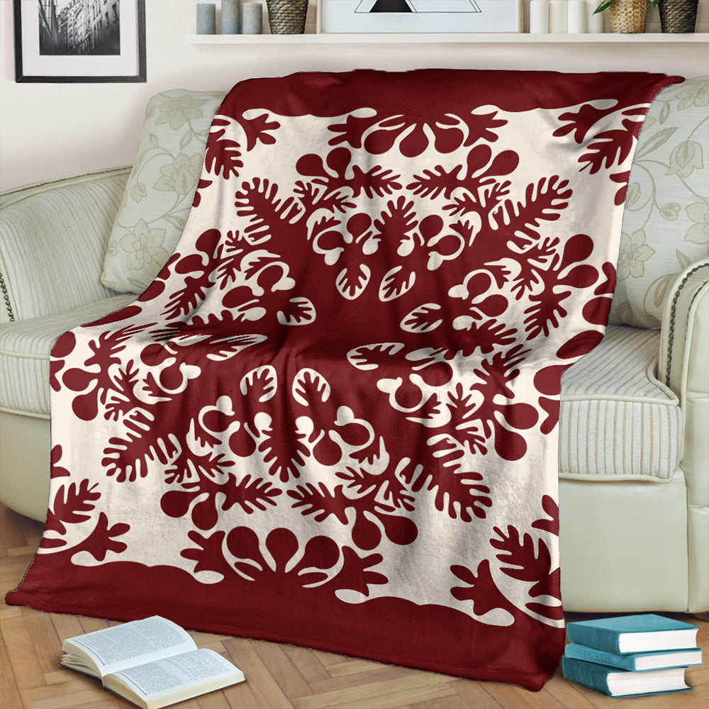 Hawaii Premium Blanket Quilt Tradition Red-Myprintsy