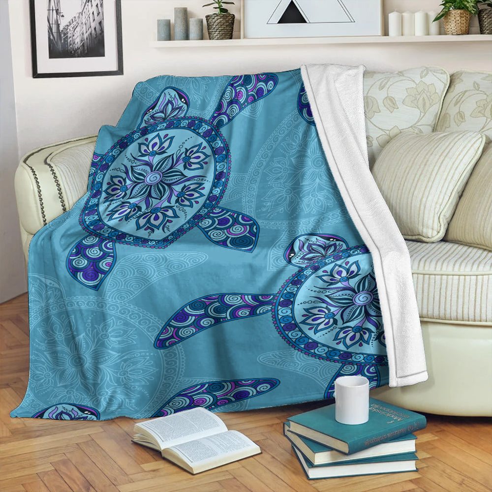 Hawaii Premium Blanket Turtle Plumeria-Myprintsy