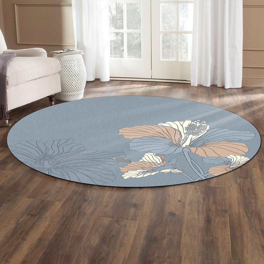Hawaii Round Rug Hibiscus Art Tote New