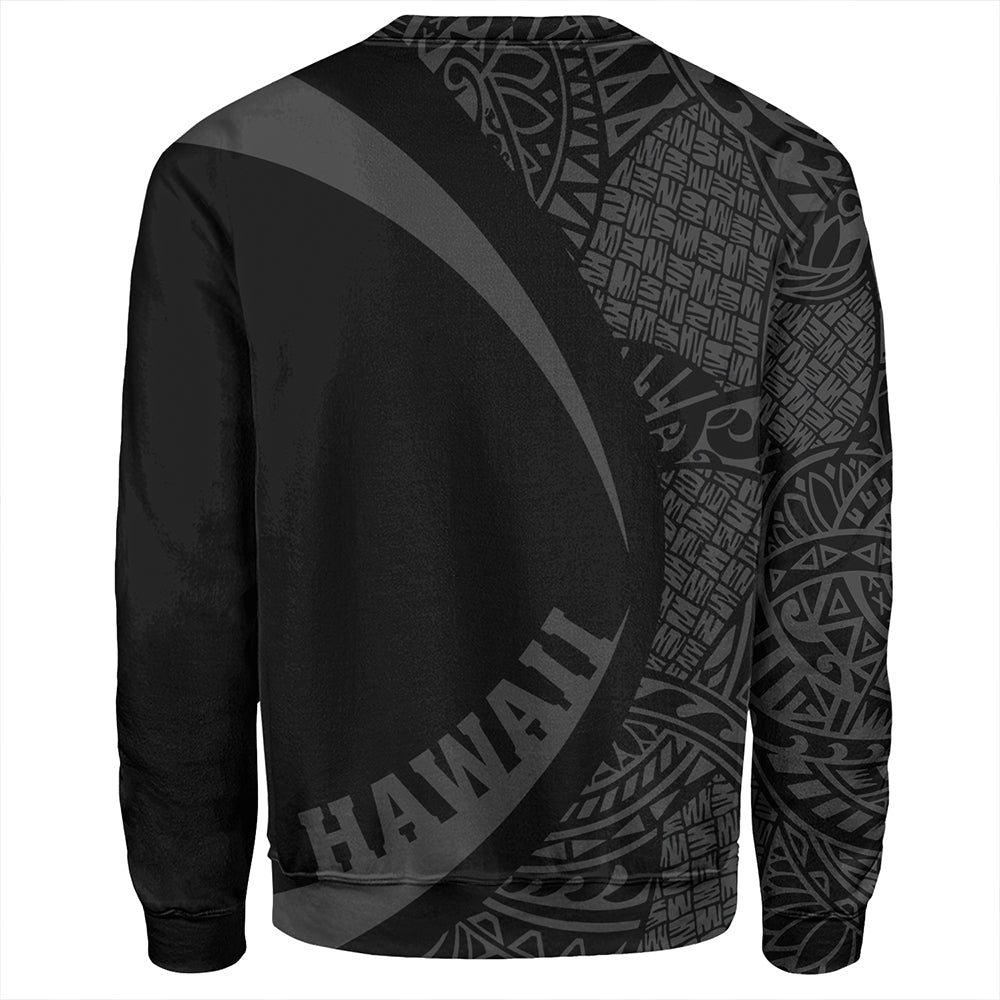 Hawaii Sweatshirt Kanaka Maoli Hawaiian Map Lauhala Gray Circle-Myprintsy