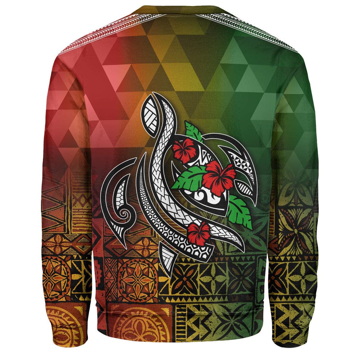 Hawaii Sweatshirt Lowpolly Pattern with Polynesian Motif