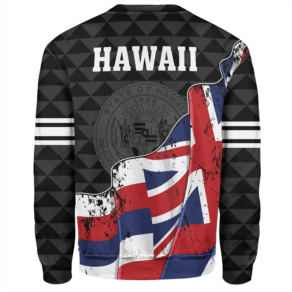 Hawaii Sweatshirt Flag Alohawaii Kakau Pattern
