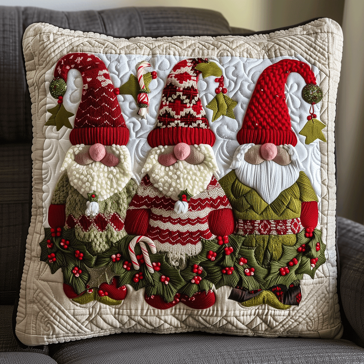Holiday Gnome Bliss Quilted Pillow Case VTQ-Myprintsy