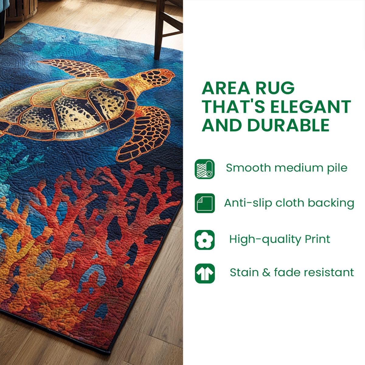 Icy Golden Hollow Area Rug VTQ-Myprintsy