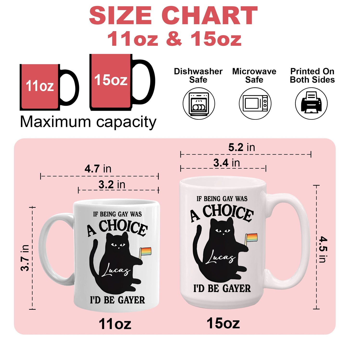 If Being Gay Was A Choice, I'd Be Gayer - Personalized Pride Mug-Myprintsy