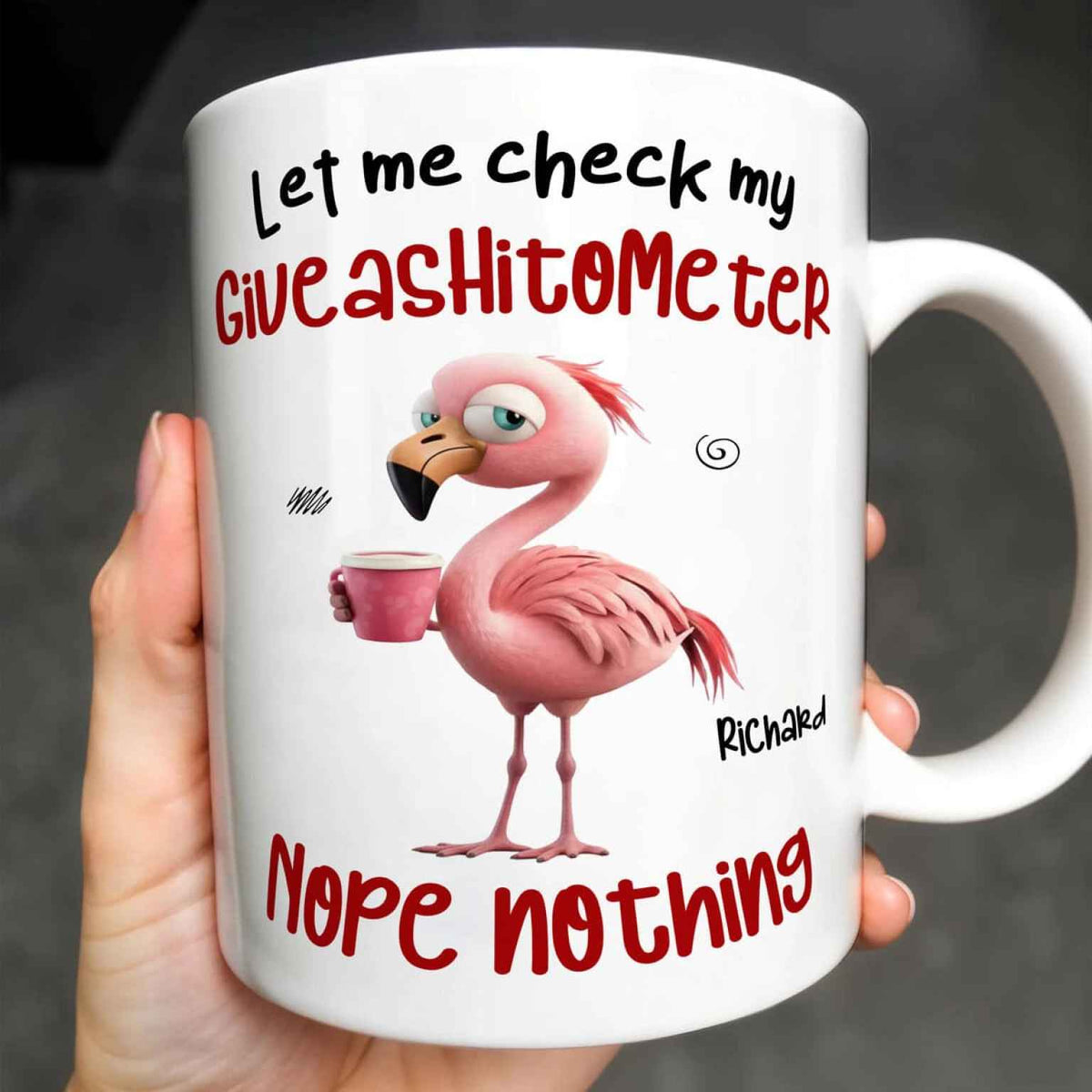 Let Me Check My Giveashitometer Nope Nothing Custom Mug - Personalized Coffee Mug - Fun Gifts For Coworkers, Friends, Family-Myprintsy