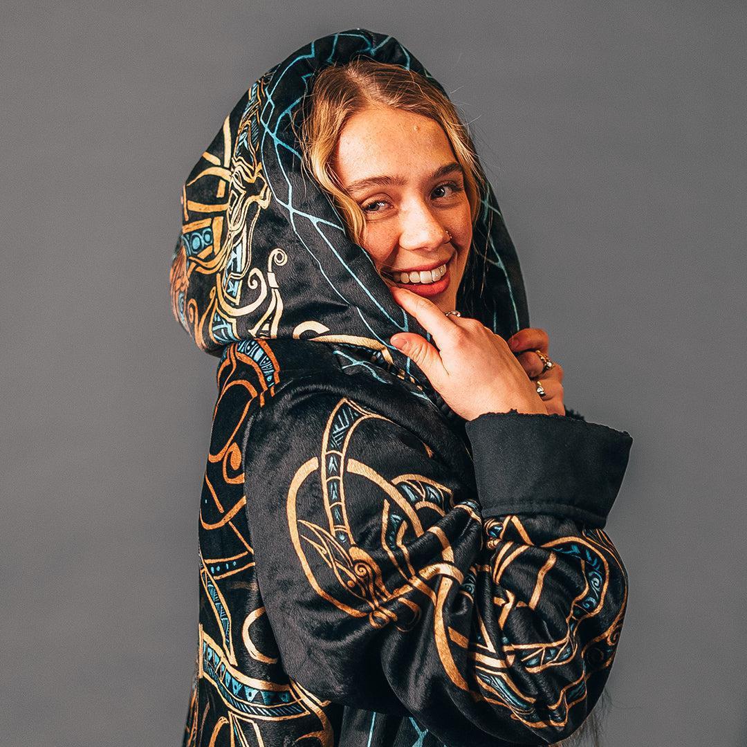Loki Ultra Cloak - Limited Edition Norse Sherpa-Lined Hooded Cloak-Myprintsy