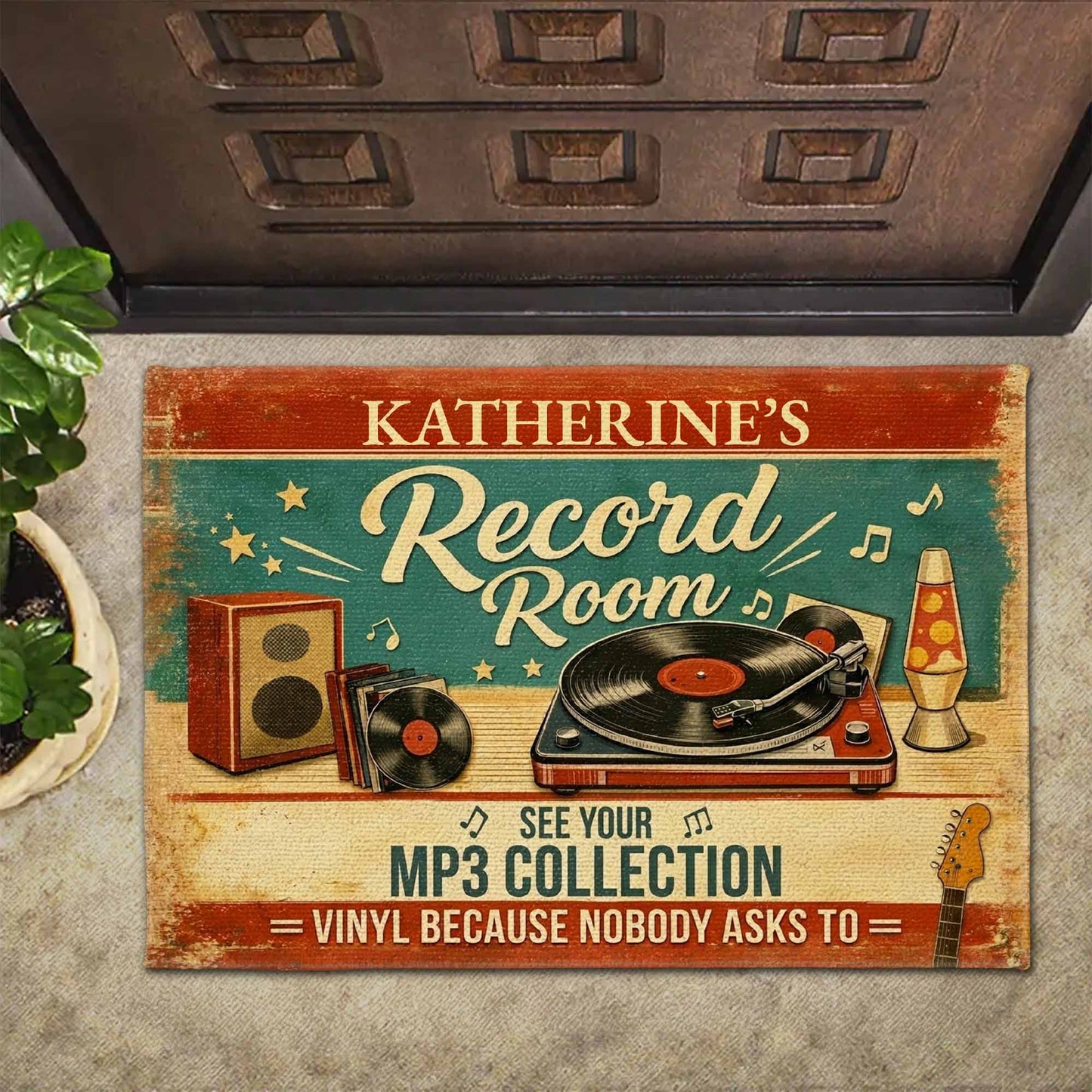 Record Room - Personalized Doormat - Gift for Music Lovers