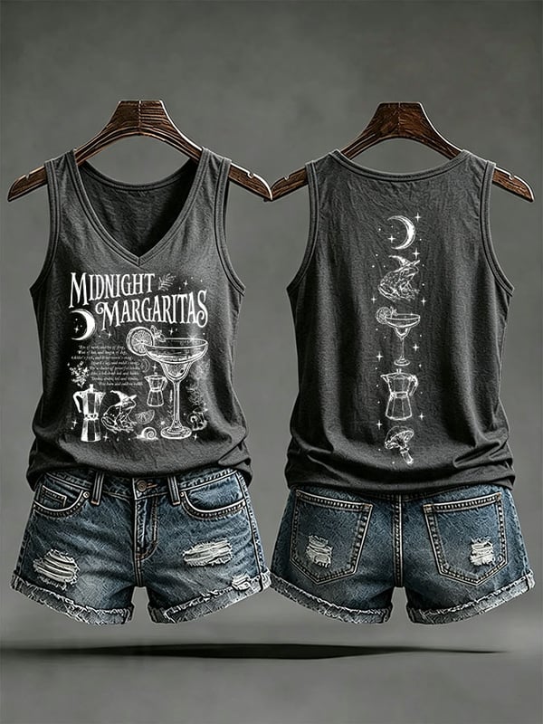 Midnight Margaritas - Halloween Witch Tank Top-Myprintsy