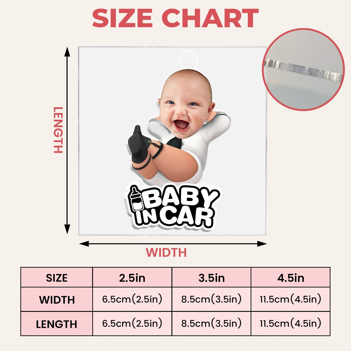 Custom Photo Baby Boss In Car - Personalized Acrylic Car Hanger