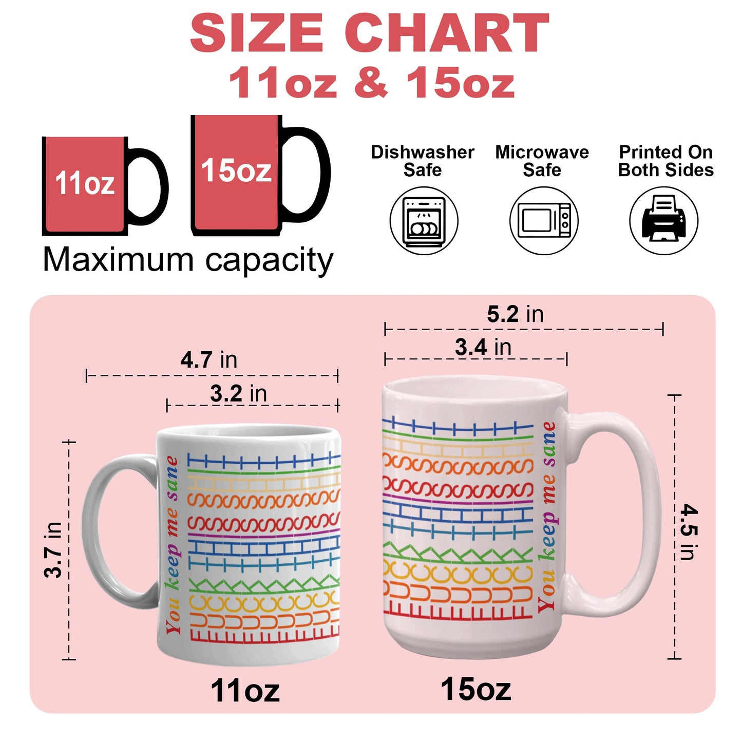 You Keep Me Sane - Gift For Best Friends, Sisters, Family Members, Coworkers - Mug