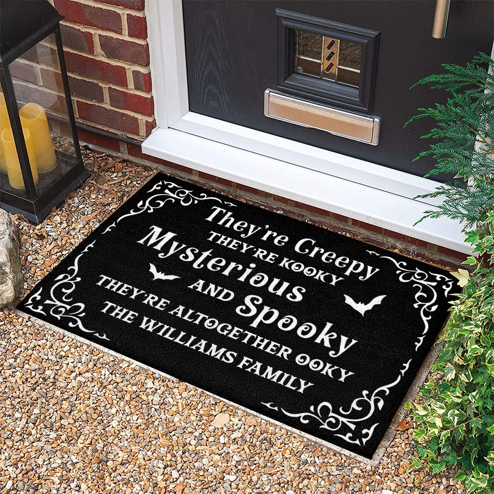 They're Creepy, They're Kooky, Mysterious And Spooky - Personalized Halloween Doormat