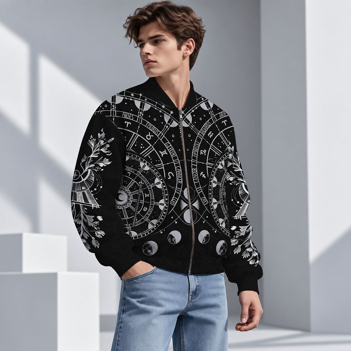 Moon Magic Bomber Jacket-Myprintsy