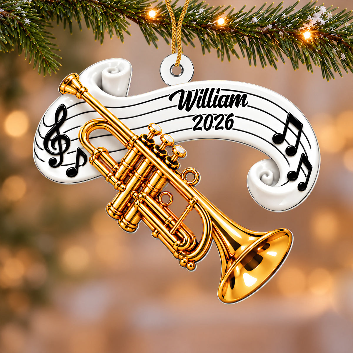 Musical Instrument Christmas Decoration - Personalized Acrylic Ornament-Myprintsy