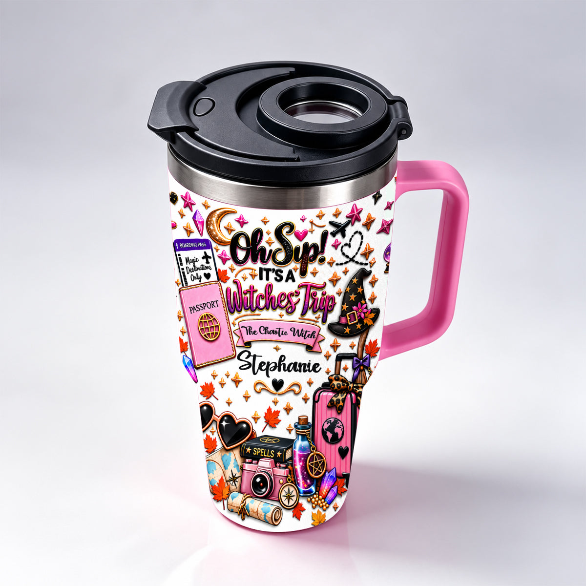 Oh Sip! It's a Witches' Trip - Personalized Witch Sister 40oz Tumbler With Straw-Myprintsy