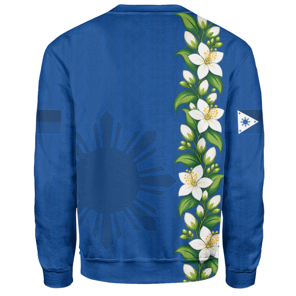 Philippines Filipinos Sweatshirt Sampaguita Flower Tribal Polynesian Sun Island Style-Myprintsy