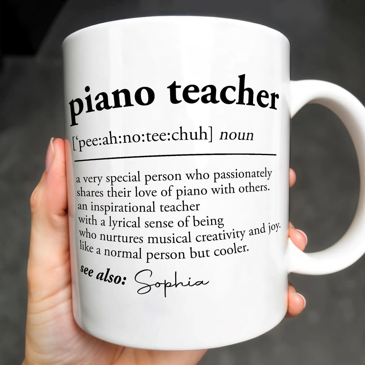 Piano Teacher An Inspirational Teacher - Personalized Coffee Mug - Gift For Music Lovers-Myprintsy