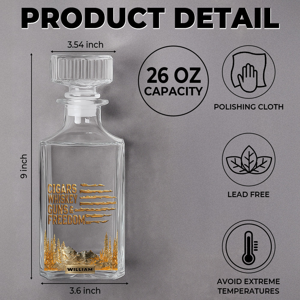 Whiskey And Cigar - Personalized Whiskey Glass