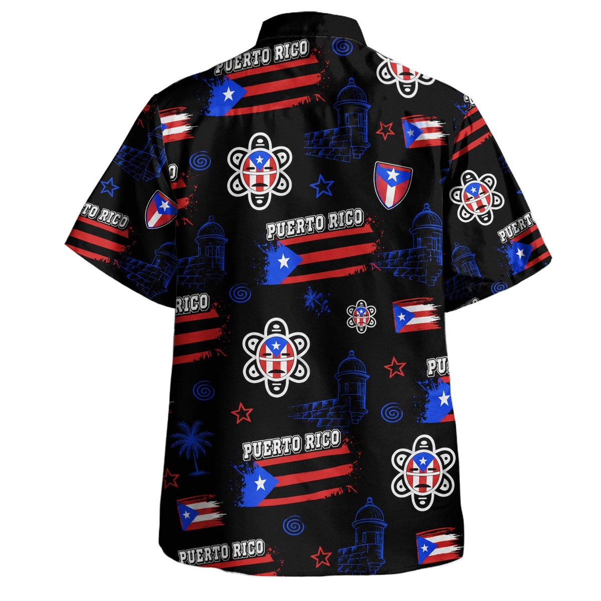 Puerto Rico Hawaiian Shirt Taino Flag El Morro Street Art-Myprintsy