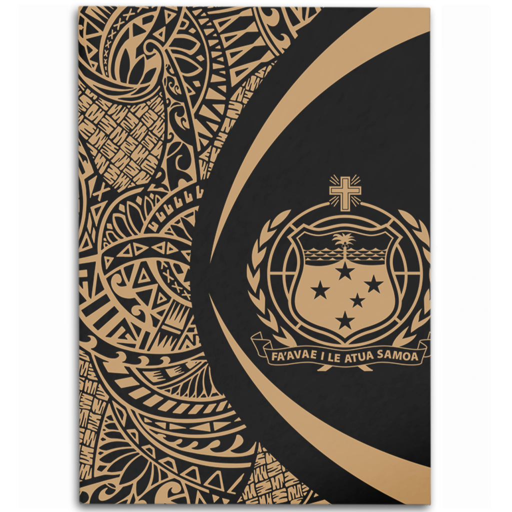 Samoa Area Rug Lauhala Gold Circle Style-Myprintsy