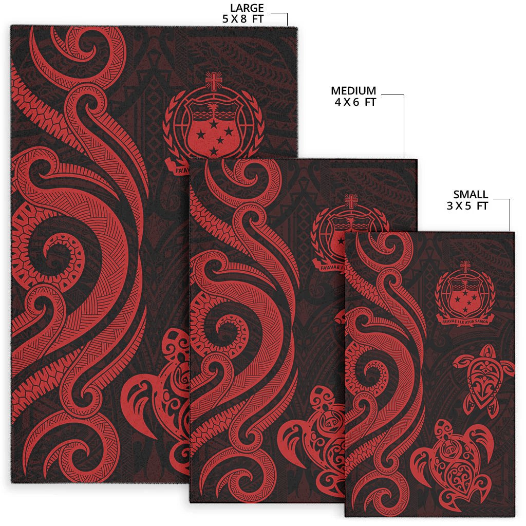 Samoa Area Rug - Red Tentacle Turtle-Myprintsy