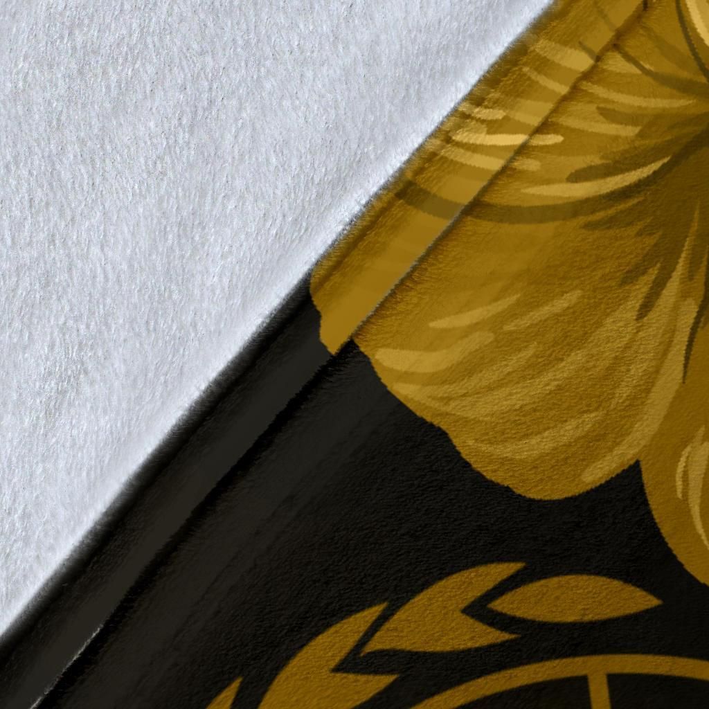 Samoa Custom Personalised Premium Blanket - Samoa Seal Wave Style (Gold)-Myprintsy