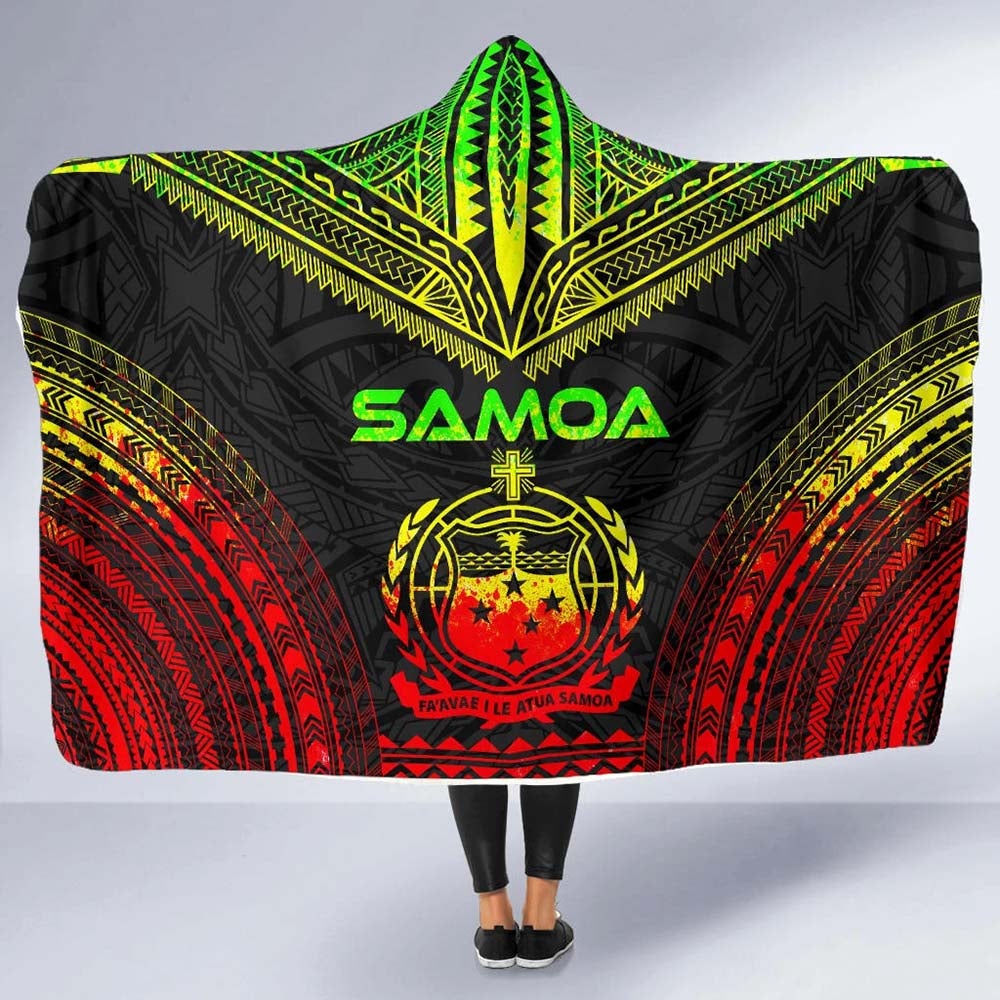 Samoa Polynesian Chief Hooded Blanket - Reggae Version-Myprintsy