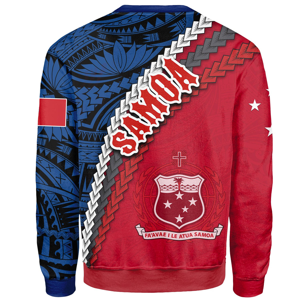Samoa Sweatshirt - Samoa Coat Of Arms With Polynesian Tribal Flag Style-Myprintsy