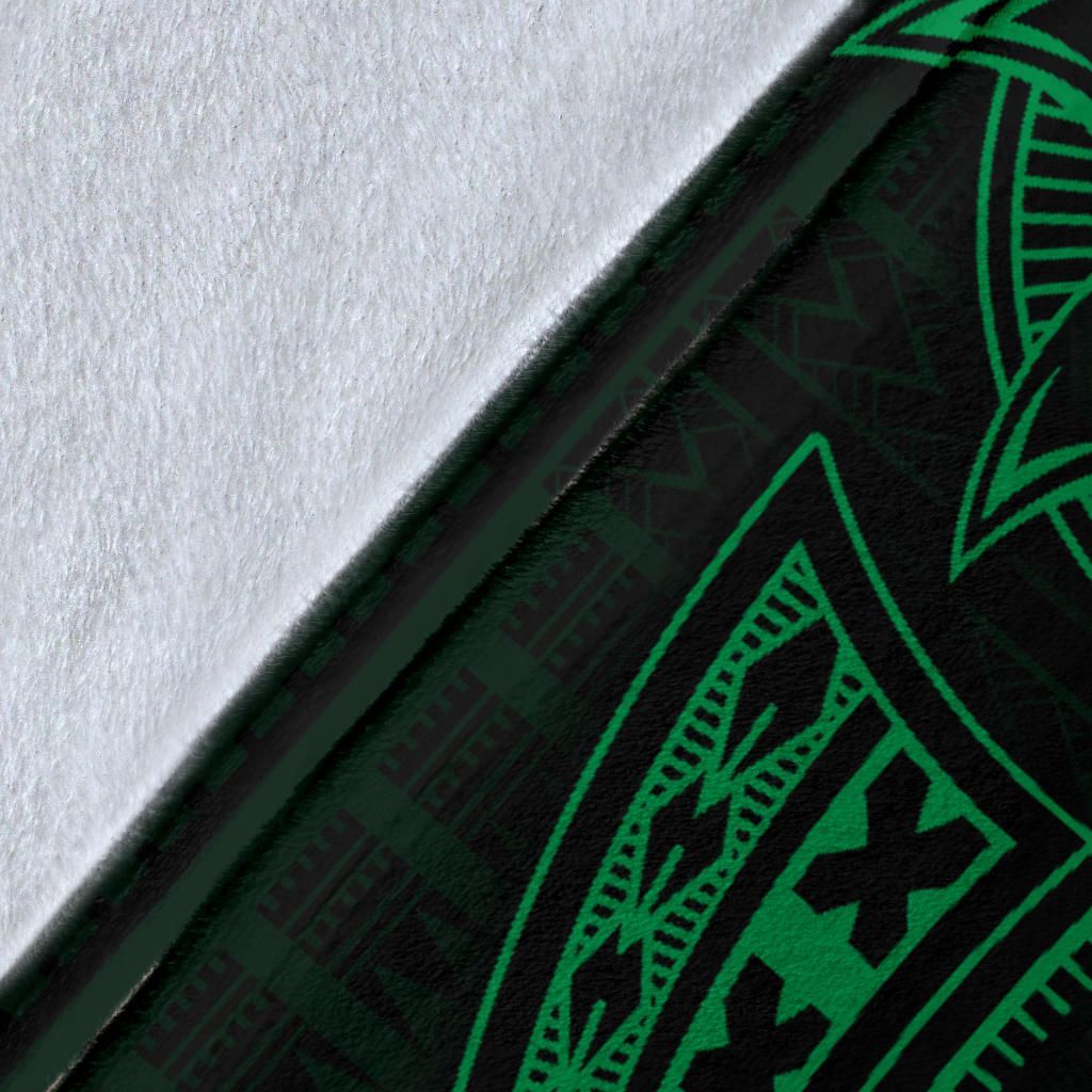 Seahorse Polynesian Blanket - Polynesian Tattoo Green-Myprintsy