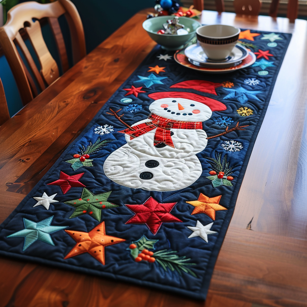Snowman Delight Quilted Table Runner VTQ-Myprintsy