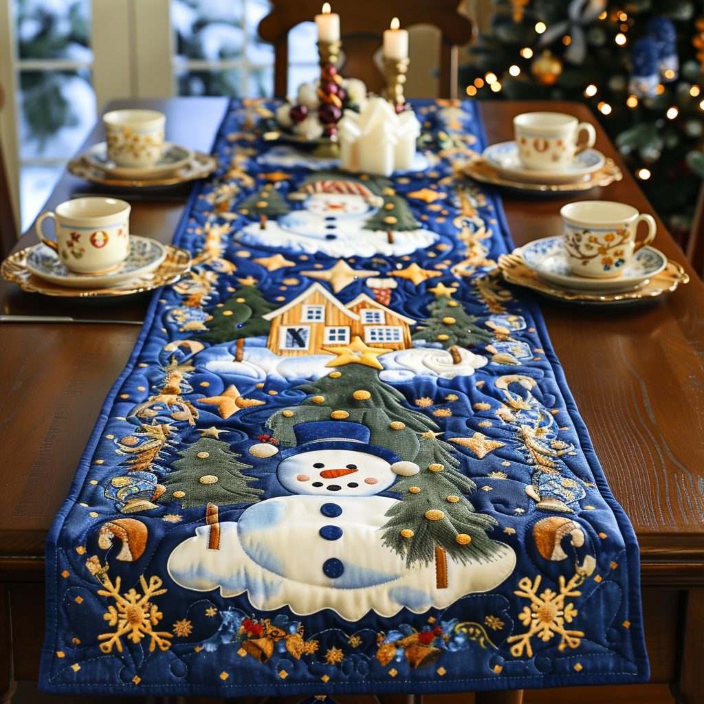 Snowman Magic Quilted Table Runner VTQ-Myprintsy