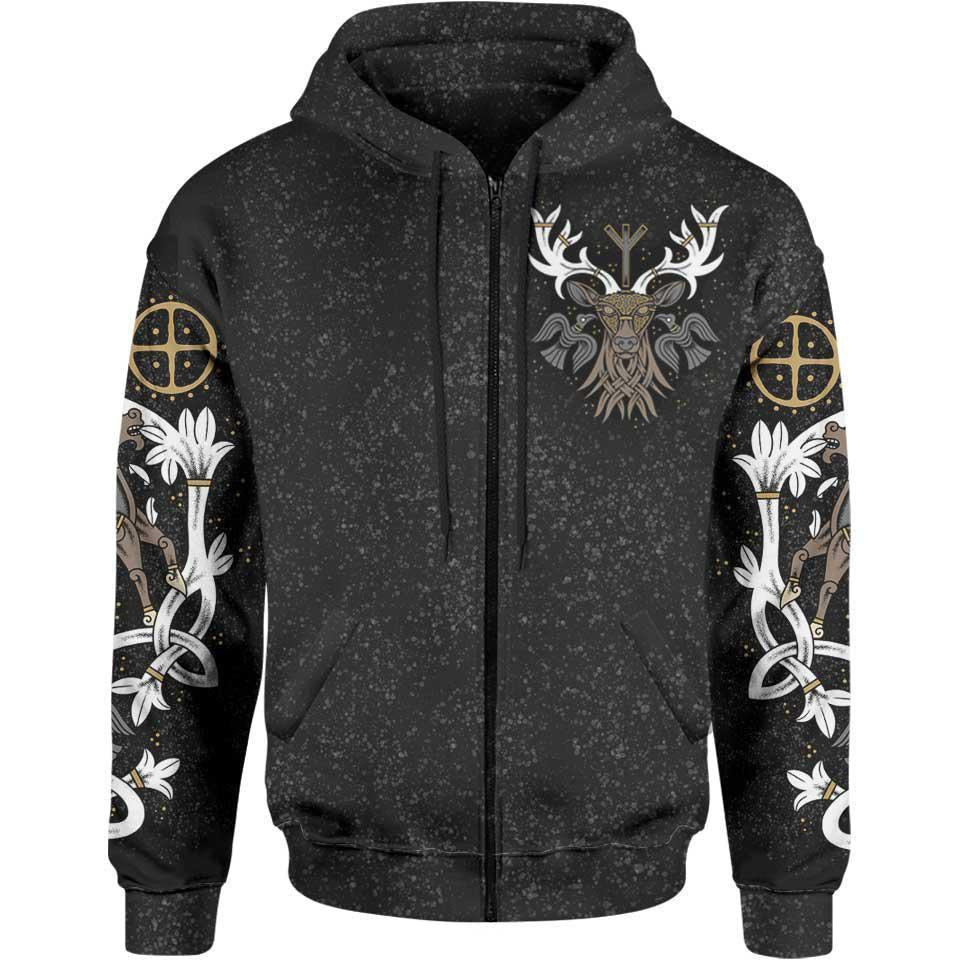Stag Of Valhalla Zip Hoodie