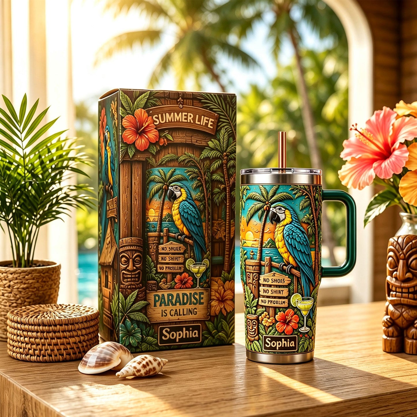Summer Life - ersonalized Stainless Steel Travel Tumbler-Myprintsy