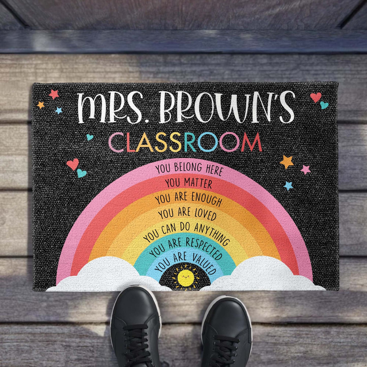 You Belong Here You Matter - Personalized Doormat - Gift For Teachers and Educators