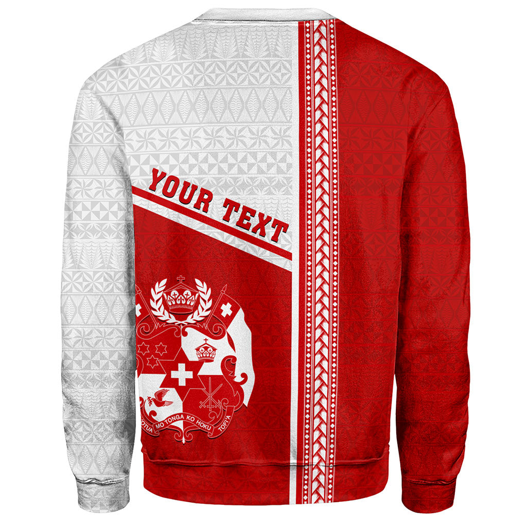 Tonga Sweatshirt Custom Tribal Ngatu Design Flag