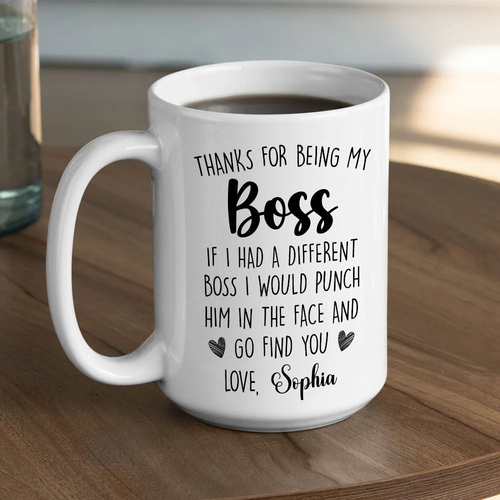 Thanks For Being My Boss - Personalized Coffee Mug-Myprintsy