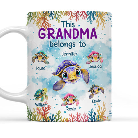 This Grandma Belongs To Turtle Summer - Personalized Coffee Mug-Myprintsy