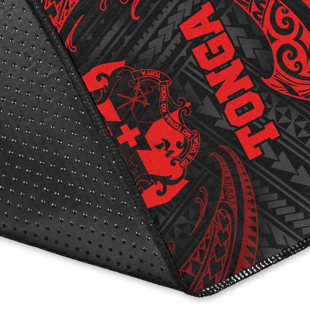Tonga Polynesian Area Rug - Red Tribal Wave-Myprintsy