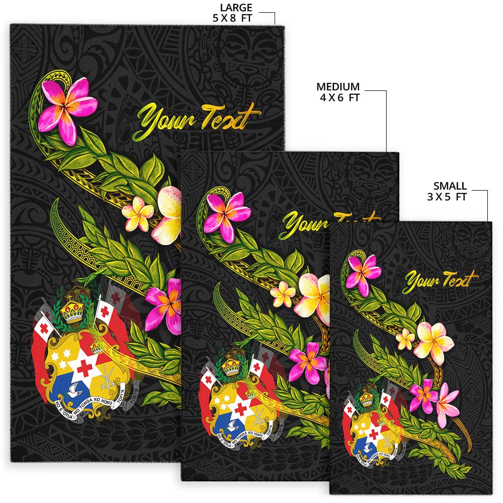 Tonga Polynesian Custom Personalised Area Rug - Plumeria Tribal-Myprintsy