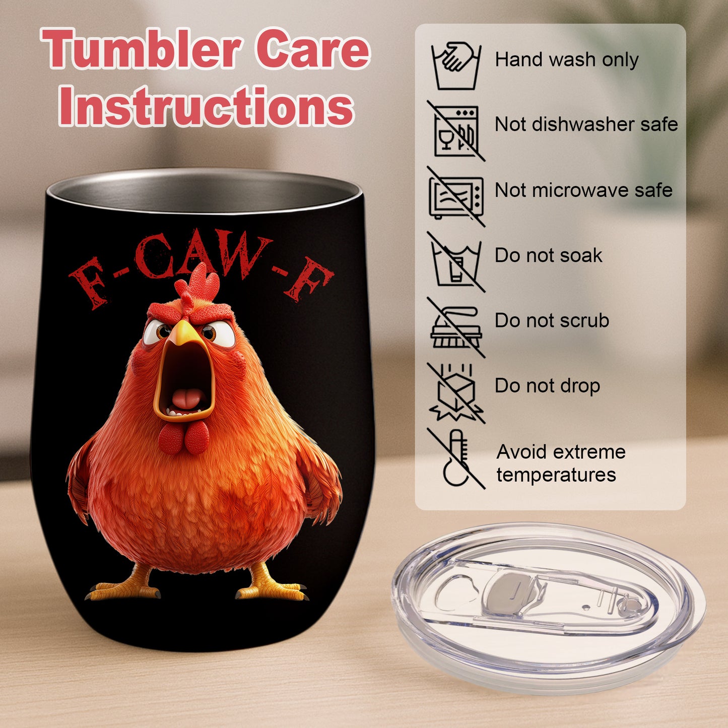 Funny Mug - F-Caw-F Crow Joke - Gift For Family Members, Coworkers, Friends - Personalized Tumbler Cup